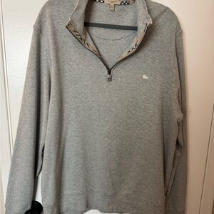 Burberry Gray Zip Up Sweater